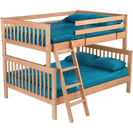 Mission-Style Double Over Queen Bunk Bed